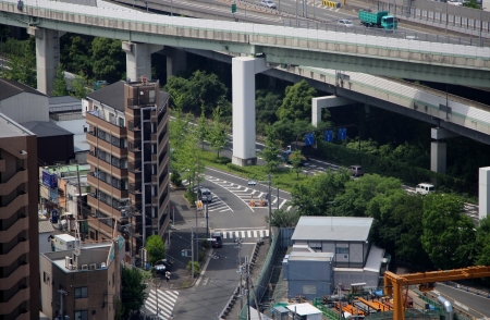 大阪高速鉄道 延伸ルート瓜生堂側府道合流部分
