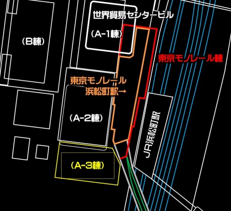 東京モノレール浜松町駅周辺の再開発計画図