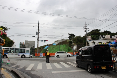 2017年時点での沖縄都市モノレール延伸ルート石嶺交差点