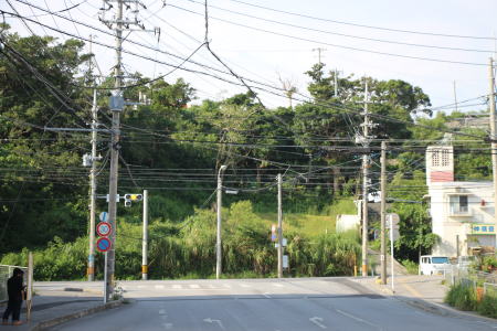 2015年時点での沖縄都市モノレール延伸ルート石嶺交差点