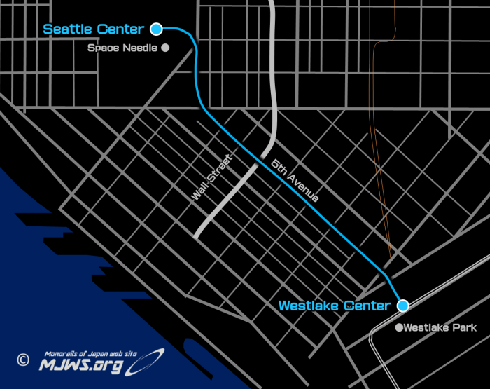 シアトルセンターモノレール路線図