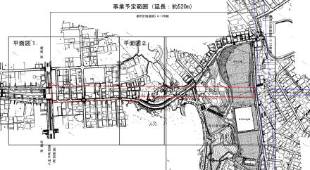 町田都市計画道路3・4・11号停車場成瀬線計画図