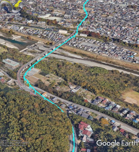 多摩モノレール羽村秋川延伸ルートはここからあきる野市に入る